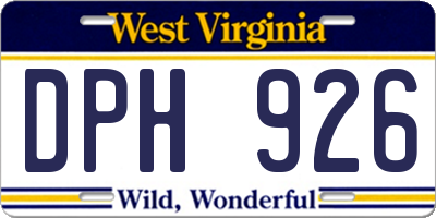 WV license plate DPH926