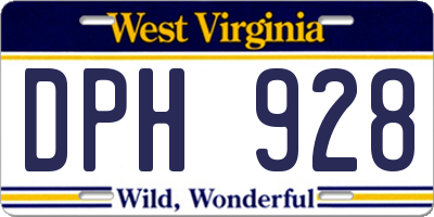 WV license plate DPH928