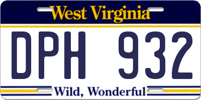 WV license plate DPH932