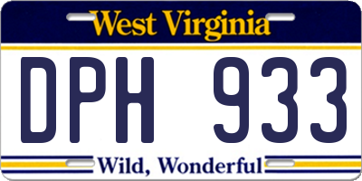 WV license plate DPH933