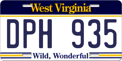 WV license plate DPH935