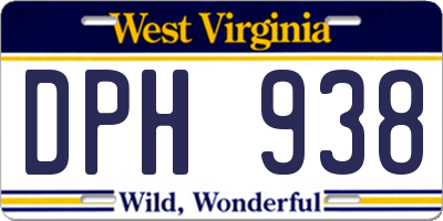 WV license plate DPH938