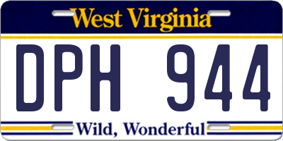 WV license plate DPH944