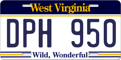 WV license plate DPH950