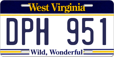 WV license plate DPH951