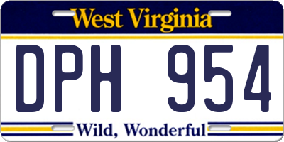 WV license plate DPH954