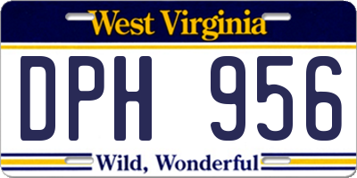 WV license plate DPH956