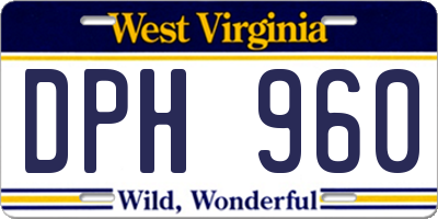 WV license plate DPH960