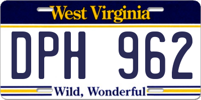 WV license plate DPH962