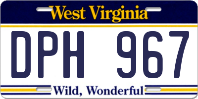 WV license plate DPH967