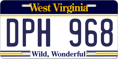 WV license plate DPH968