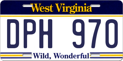 WV license plate DPH970