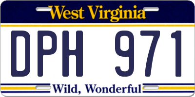 WV license plate DPH971