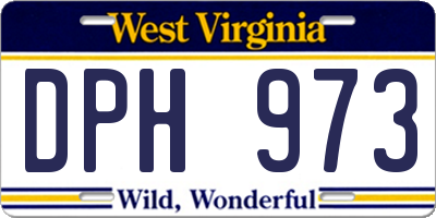 WV license plate DPH973