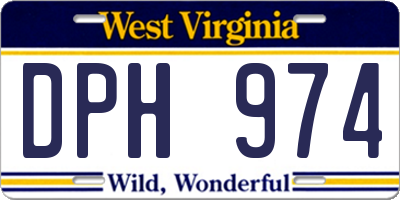 WV license plate DPH974