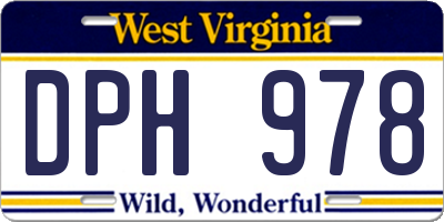 WV license plate DPH978