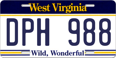WV license plate DPH988