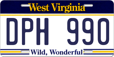 WV license plate DPH990