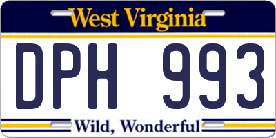 WV license plate DPH993