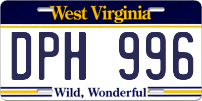 WV license plate DPH996