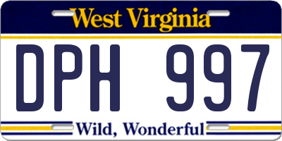 WV license plate DPH997