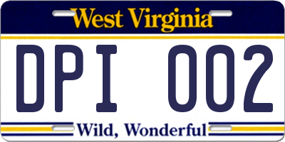 WV license plate DPI002
