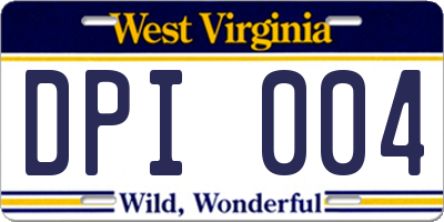 WV license plate DPI004