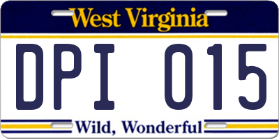 WV license plate DPI015