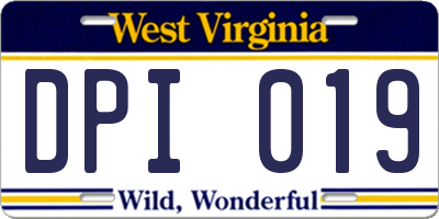 WV license plate DPI019
