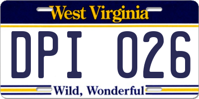 WV license plate DPI026