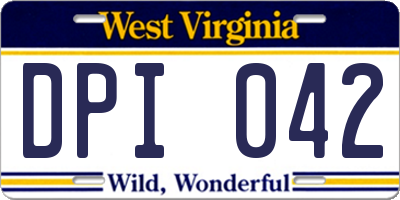 WV license plate DPI042