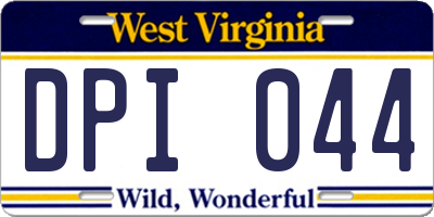 WV license plate DPI044