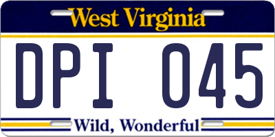 WV license plate DPI045