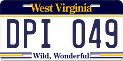 WV license plate DPI049