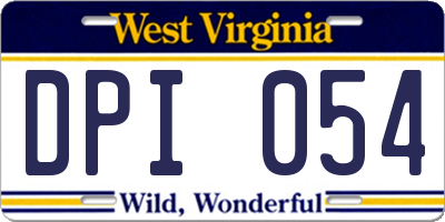 WV license plate DPI054