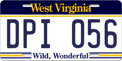 WV license plate DPI056