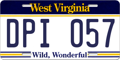 WV license plate DPI057