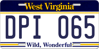 WV license plate DPI065