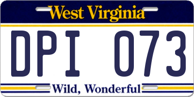 WV license plate DPI073