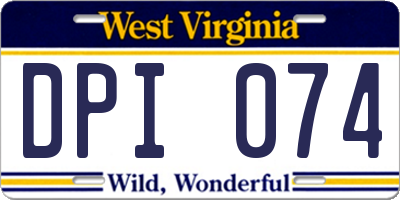 WV license plate DPI074