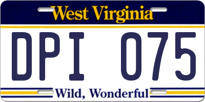 WV license plate DPI075