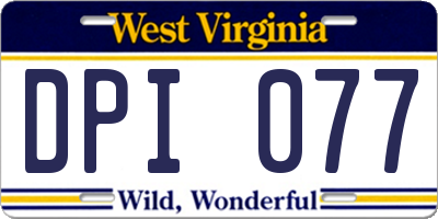 WV license plate DPI077