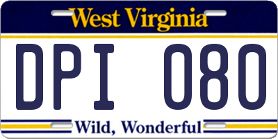 WV license plate DPI080