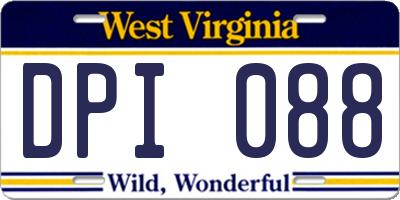 WV license plate DPI088