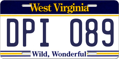 WV license plate DPI089
