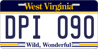 WV license plate DPI090