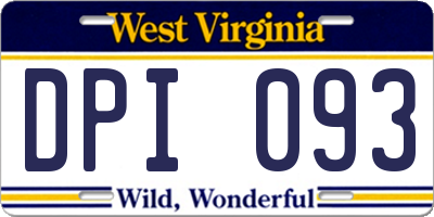 WV license plate DPI093