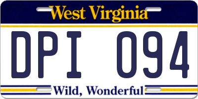 WV license plate DPI094