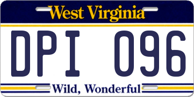 WV license plate DPI096