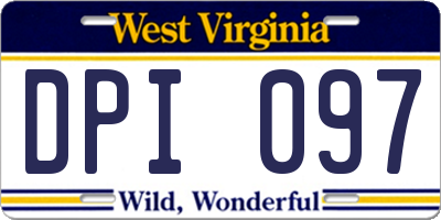 WV license plate DPI097